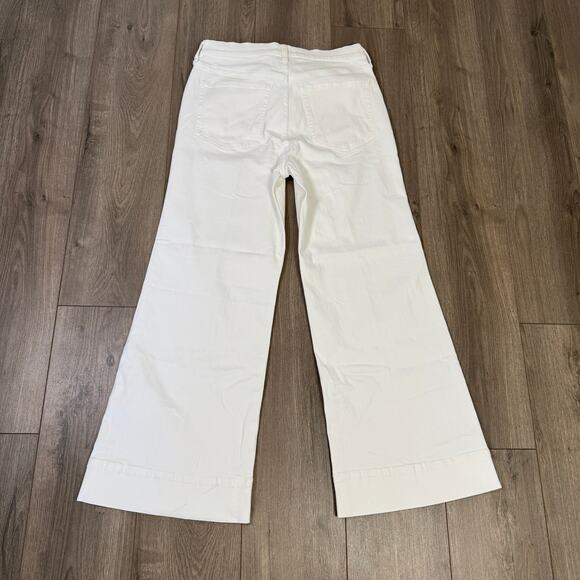 J.Crew '96 Denim Trouser Jean WMNS 30 White High Rise Wide Leg Stretchy Zip Fly - Picture 6 of 8